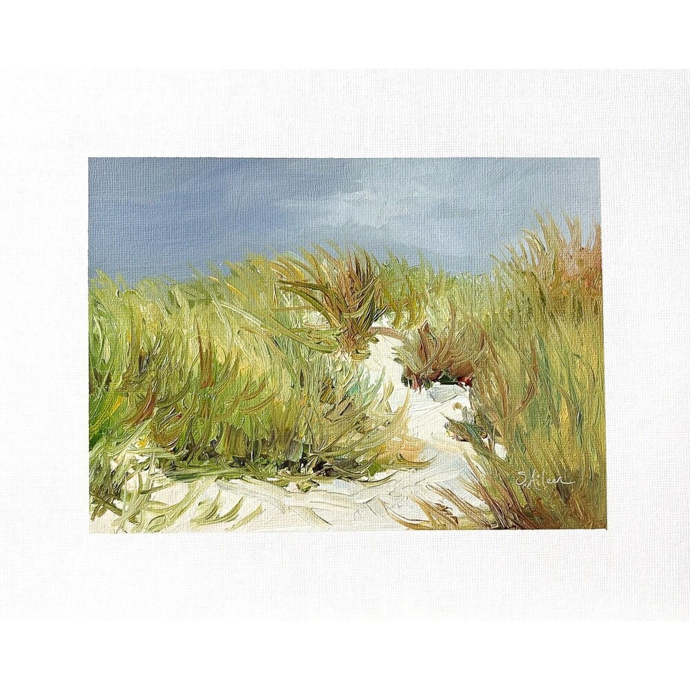 8x10 Original Oil Landscape Painting Moody Impressionist Dune Coastal Art Signed